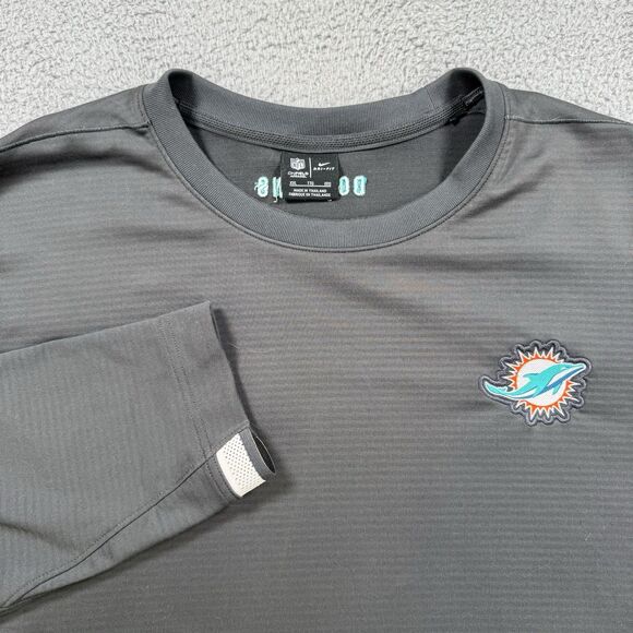 Miami Dolphins Nike Shirt Men’s XXL Grey Long Sleeve T-Shirt Performance Stretch - Picture 1 of 10